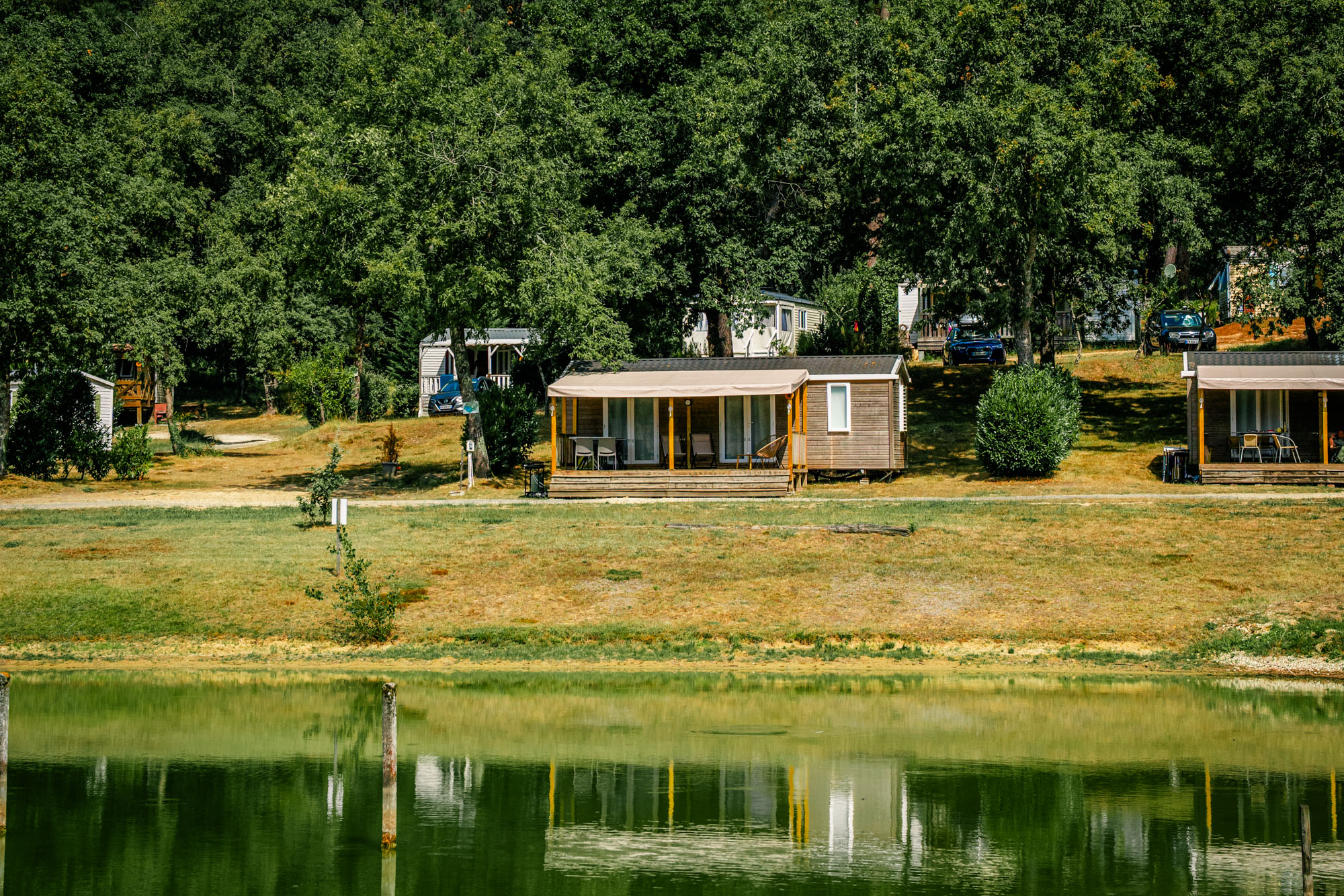 mobil home tout confort vue sur etang